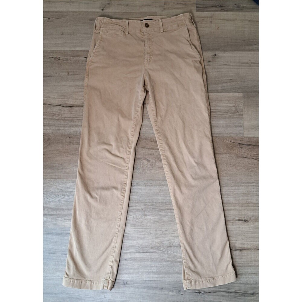 American Eagle Men's Beige Khaki Relaxed Straight Chino Pants Flex Size 32x32